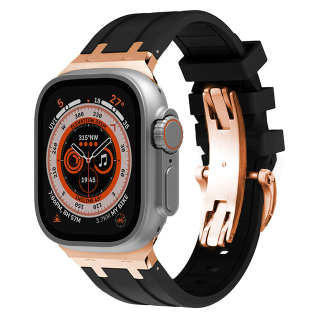 Novara Silicone Apple Watch Band With Titanium Adapter & Butterfly Clasp