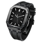 ערכת הסבה לשעון Apple Watch מדגם AP9009 עם רצועת סיליקון ומארז מנירוסטה 316L | Fioriscas