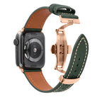 Luxevo Læderrem til Apple Watch, Sommerfuglelås, Ægte Læder