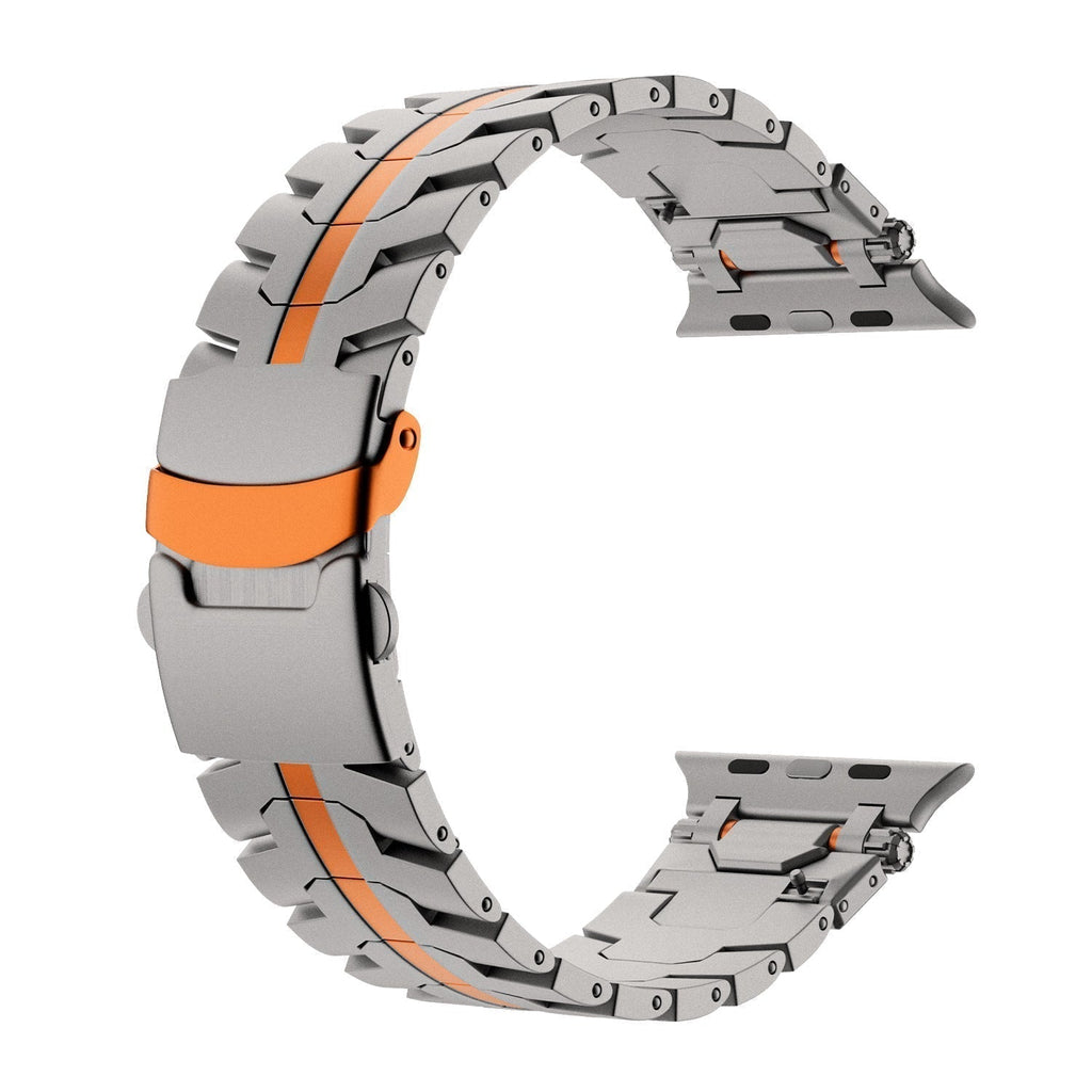 AurumForge Apple Watch Band, Stainless Steel Metal Strap With Butterfly Clasp