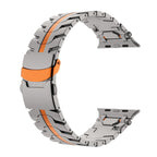 AurumForge Apple Watch Band, Stainless Steel Metal Strap With Butterfly Clasp