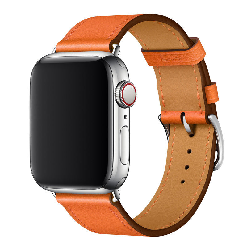 Bracelet Apple Watch en cuir véritable Marvelle, bande cousue main, 38-49 mm