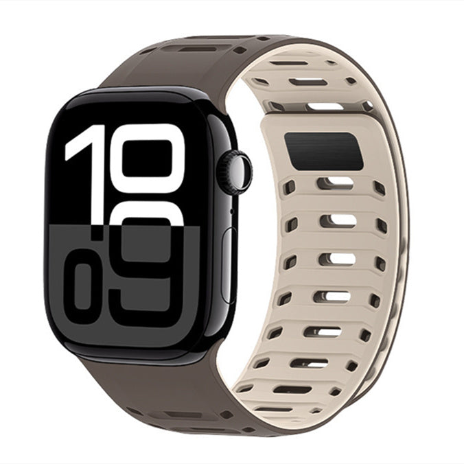 Sportarmband i silikon för Apple Watch, justerbart magnetlås