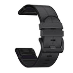 Averin läder-silikon hybridarmband för Garmin Fenix 8, 7X, 7, 5X, 5, 6