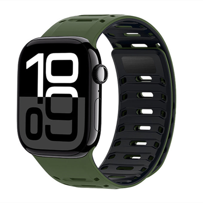 Sportarmband i silikon för Apple Watch, justerbart magnetlås