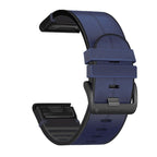 Averin läder-silikon hybridarmband för Garmin Fenix 8, 7X, 7, 5X, 5, 6