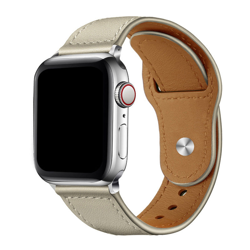 Vegansk læderrem med løkke til Apple Watch, stift og foldelukning