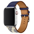 Bracelet Apple Watch en cuir véritable Marvelle, bande cousue main, 38-49 mm