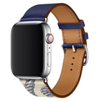 Bracelet Apple Watch en cuir véritable Marvelle, bande cousue main, 38-49 mm