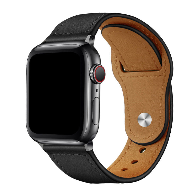 Vegansk læderrem med løkke til Apple Watch, stift og foldelukning
