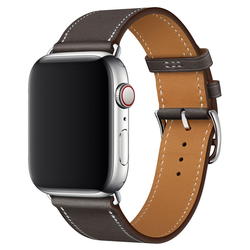 Bracelet Apple Watch en cuir véritable Marvelle, bande cousue main, 38-49 mm