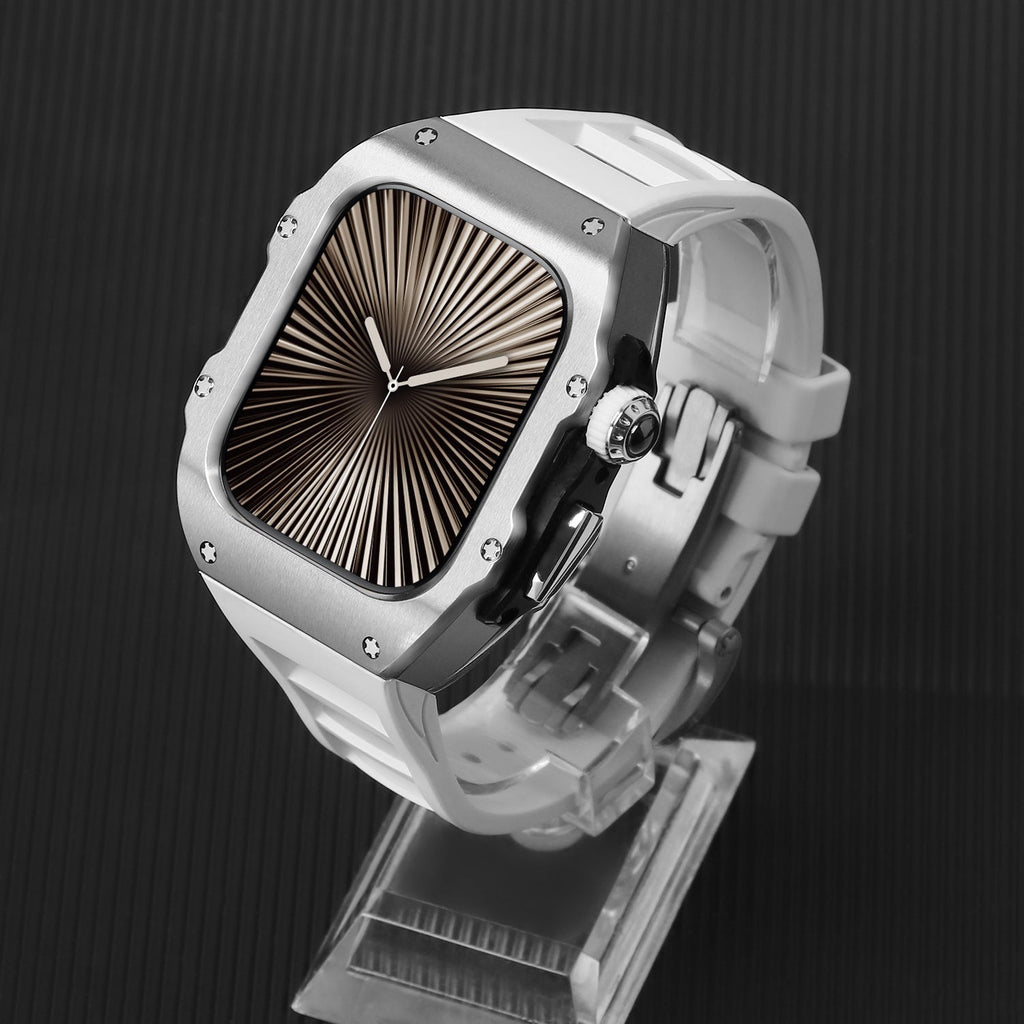Sæt med galvaniseret urkasse og fluorelastomerrem til Apple Watch Ultra 49 mm