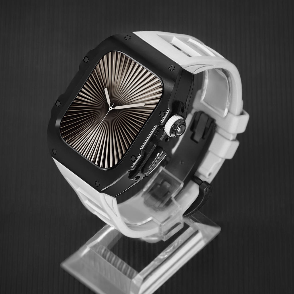 Sæt med galvaniseret urkasse og fluorelastomerrem til Apple Watch Ultra 49 mm