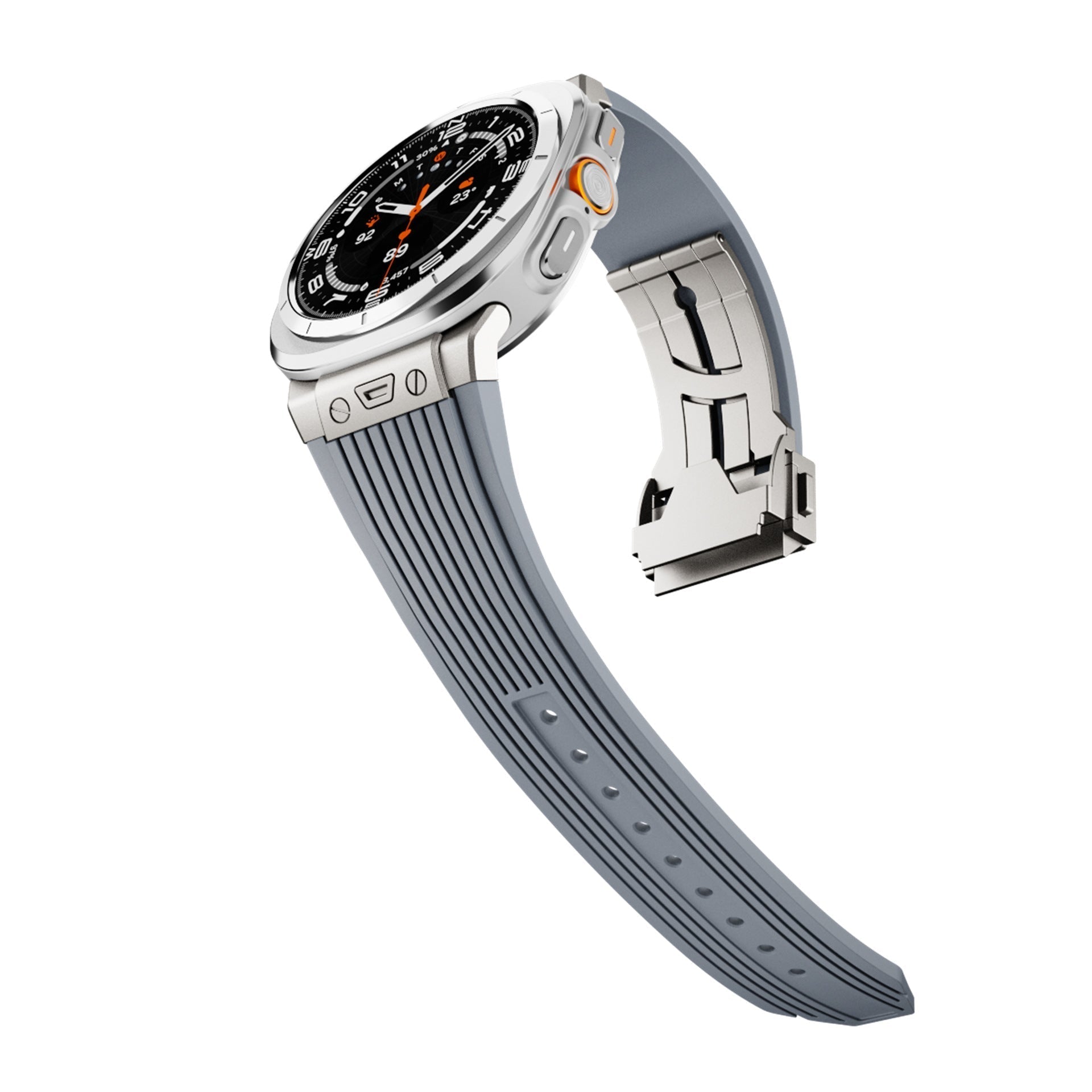 Samsung Watch Ultra Silicone Strap, Mavero Contoured Fit, Folding Buckle