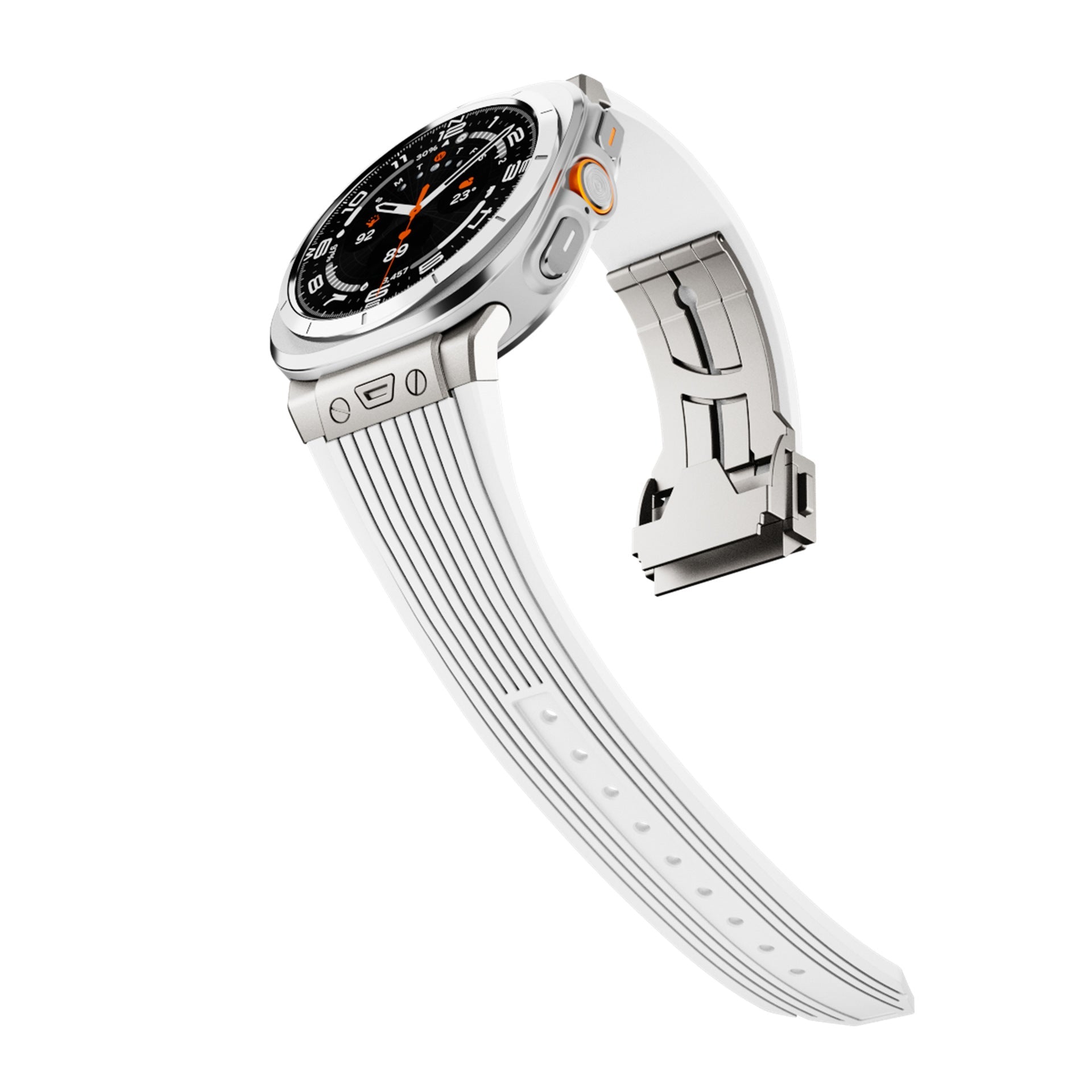 Samsung Watch Ultra Silicone Strap, Mavero Contoured Fit, Folding Buckle