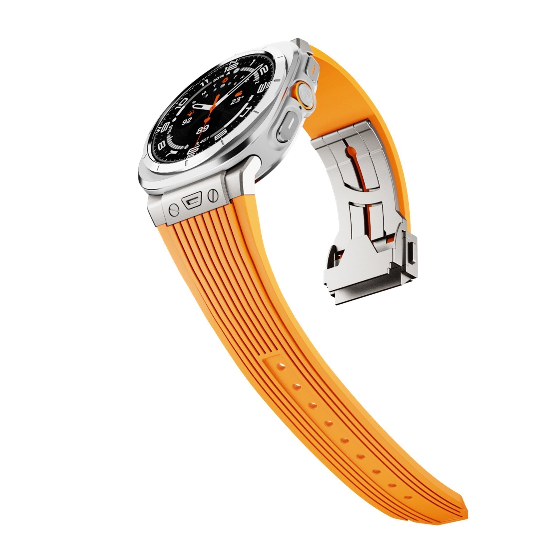 Samsung Watch Ultra Silicone Strap, Mavero Contoured Fit, Folding Buckle