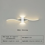 LED Wall Sconce with Double-Curve Design, Remote Control, Black & Gold