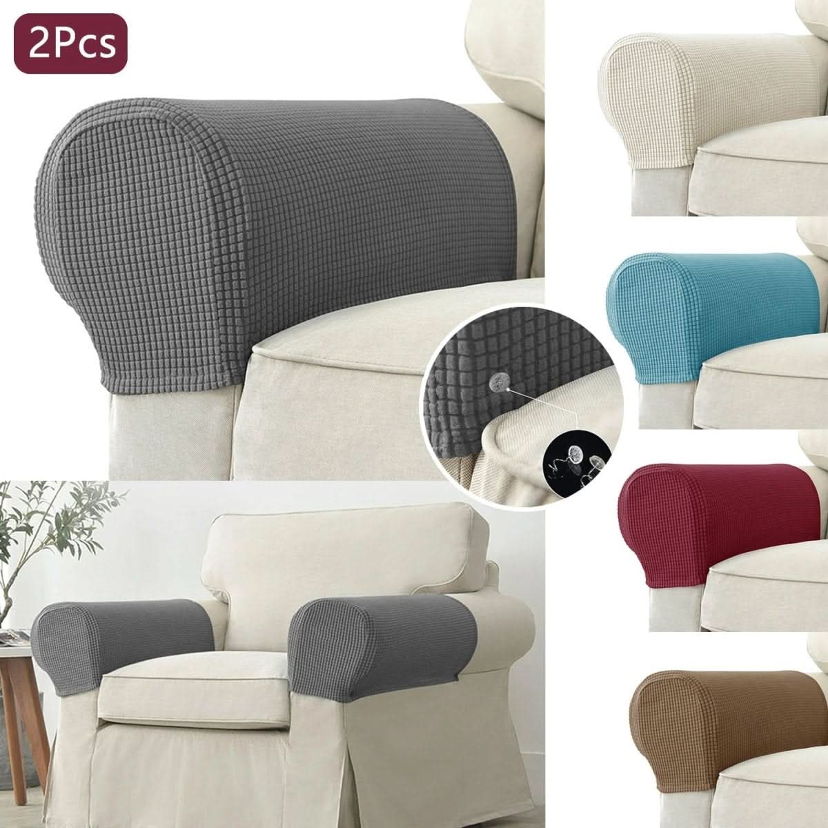 2-piece waterproof armrest covers for sofas & chairs - Fioriscas