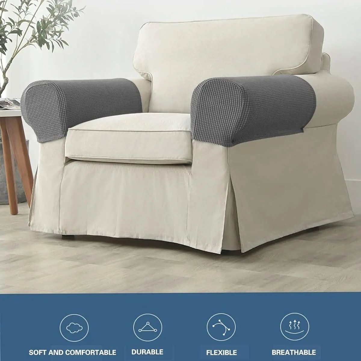2-piece waterproof armrest covers for sofas & chairs - Fioriscas