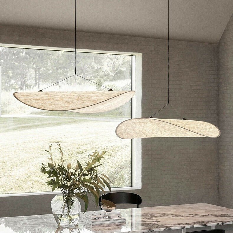 Pendant lamp made of Japandi silk with LED-friendly design - Fioriscas