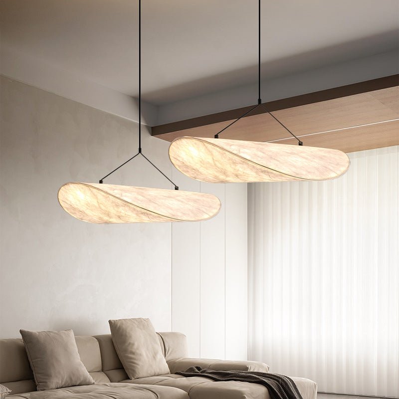 Pendant lamp made of Japandi silk with LED-friendly design - Fioriscas