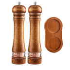 Elegant wooden salt and pepper mill with adjustable grind setting - Fioriscas