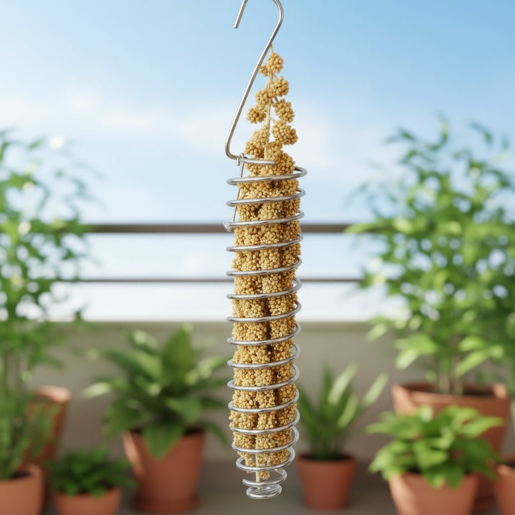 Robust stainless steel parrot food dispenser for long-term use - Fioriscas