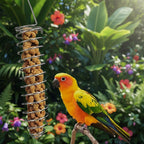 Robust stainless steel parrot food dispenser for long-term use - Fioriscas