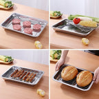 Set de bandejas para hornear de acero inoxidable con rejilla de enfriamiento removible - Fioriscas