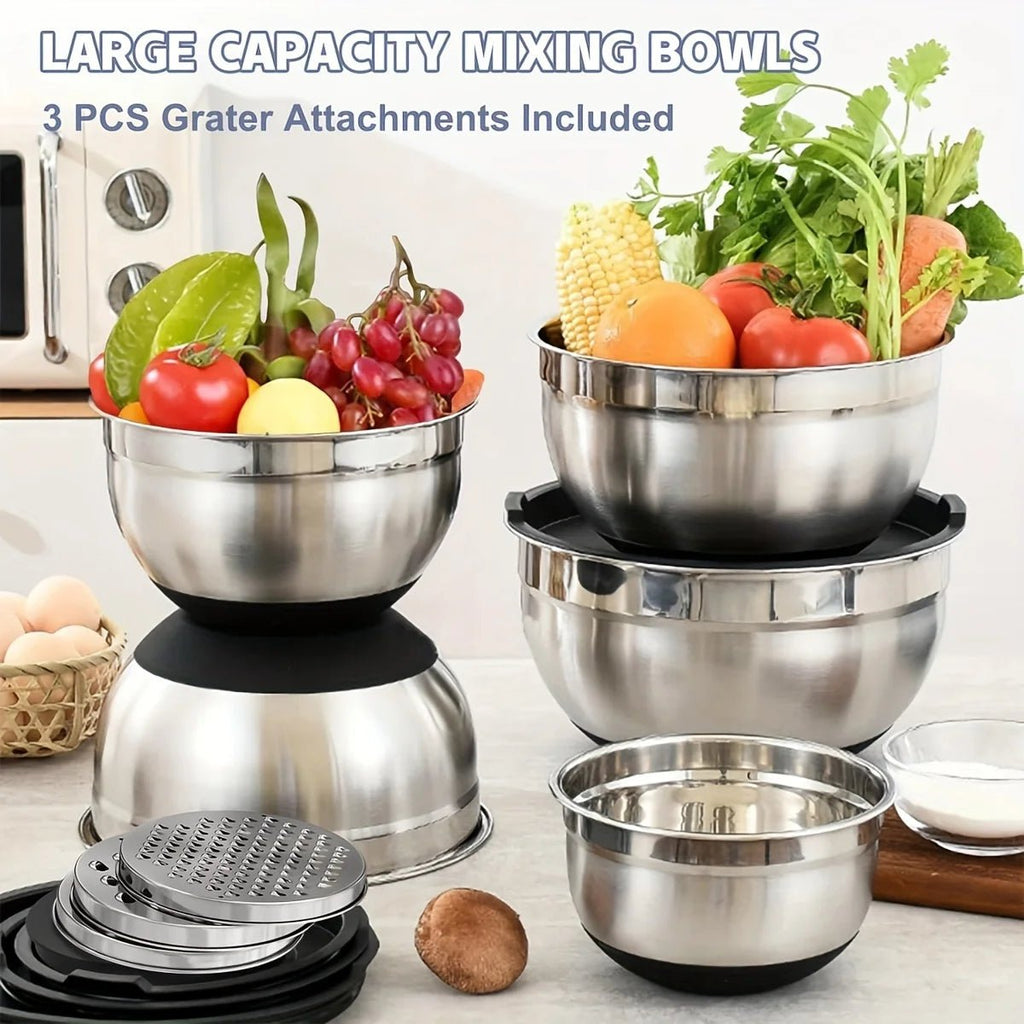Airtight Bowls with Non-Slip Bottoms for Easy Meal Preparation - Fioriscas