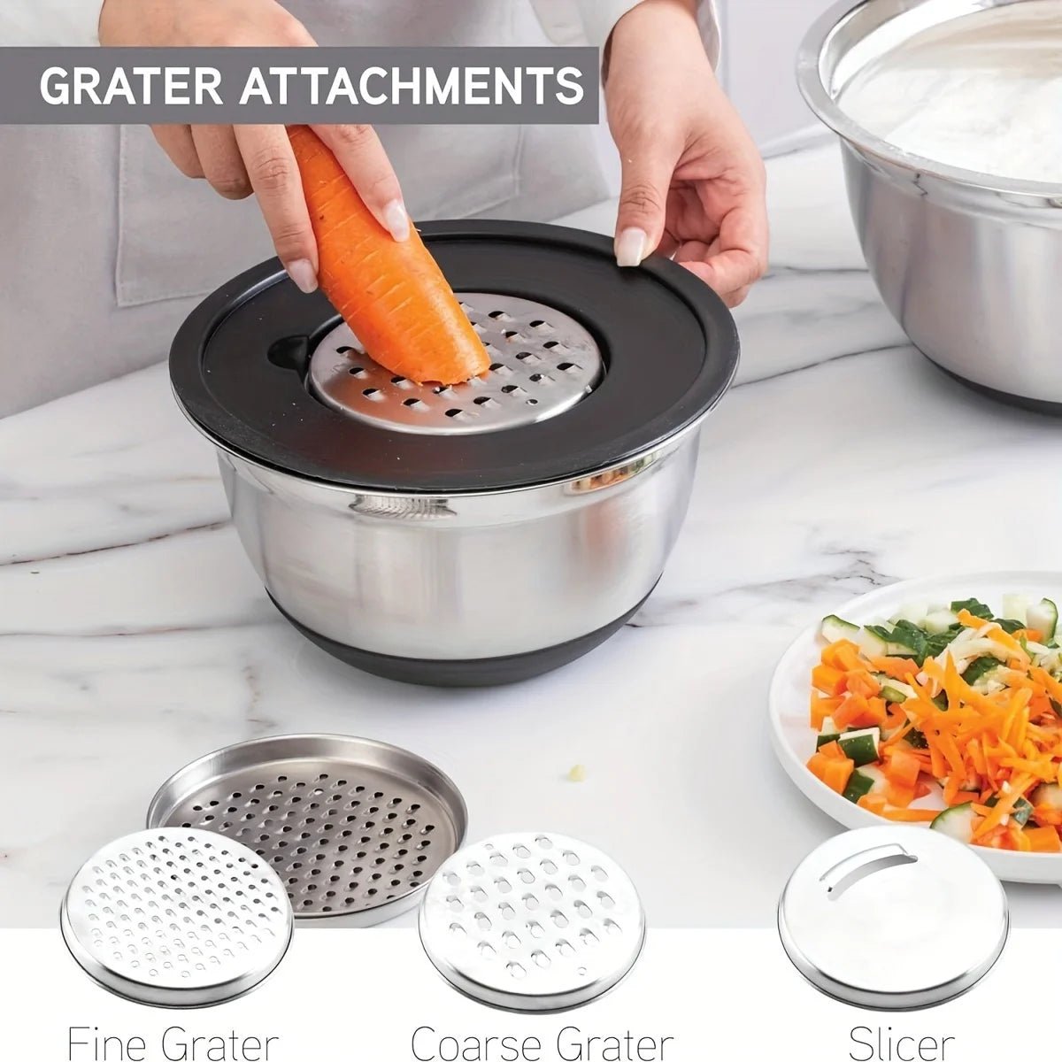 Airtight Bowls with Non-Slip Bottoms for Easy Meal Preparation - Fioriscas