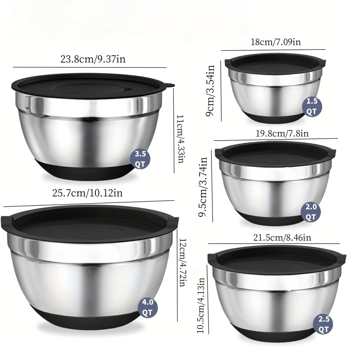 Airtight Bowls with Non-Slip Bottoms for Easy Meal Preparation - Fioriscas