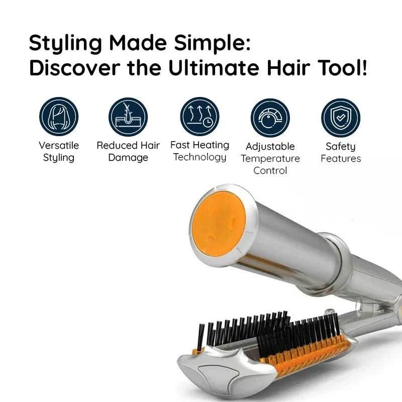 2-in-1 Rotating Hair Brush for Effortless Styling - Fioriscas