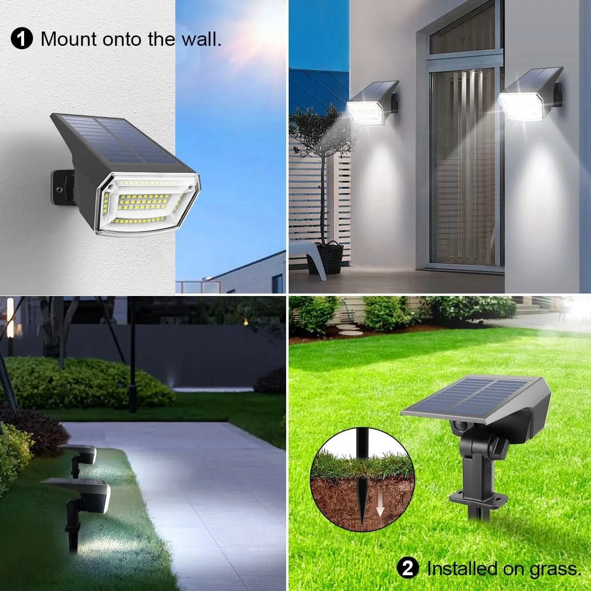 長時間持続するバッテリー搭載ソーラーLED投光器 - Fioriscas