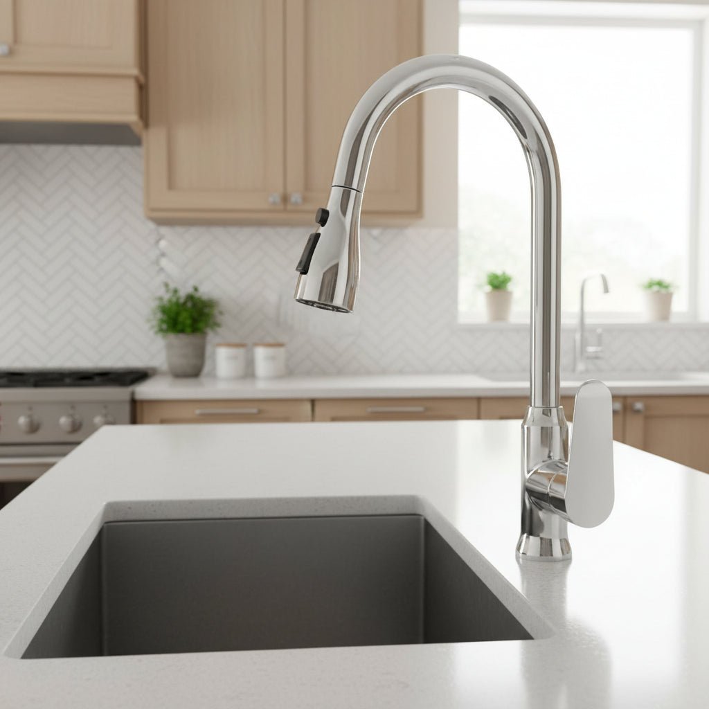 Grifo de cocina elegante con función extraíble y rotación de 360° - Fioriscas