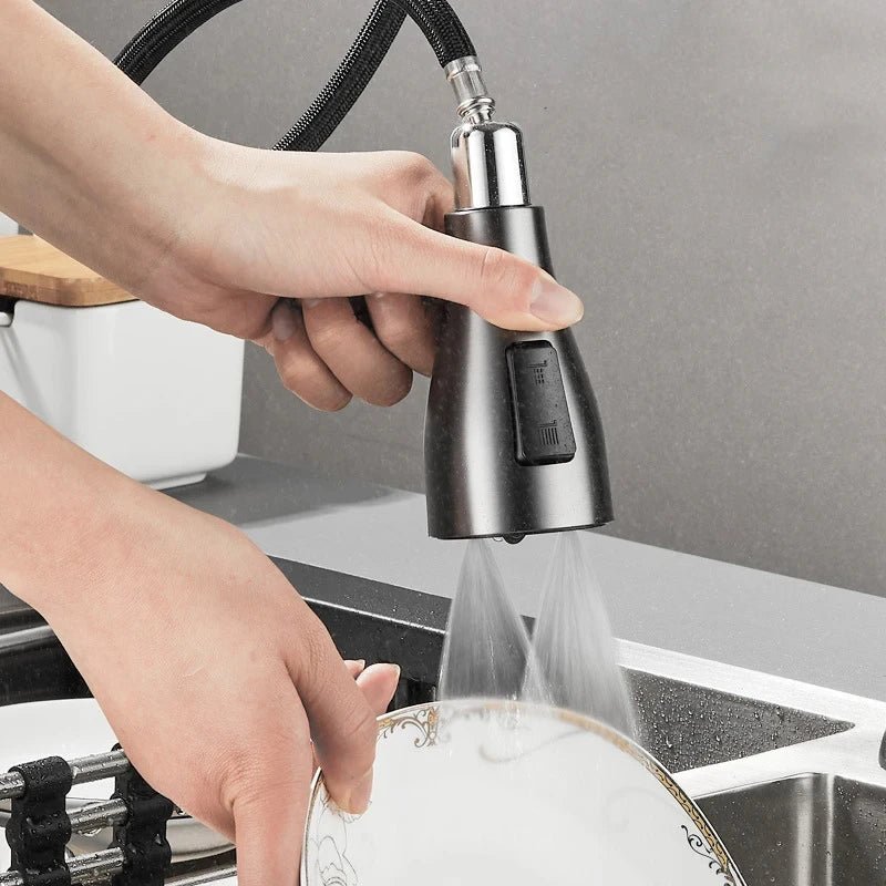 Grifo de cocina elegante con función extraíble y rotación de 360° - Fioriscas