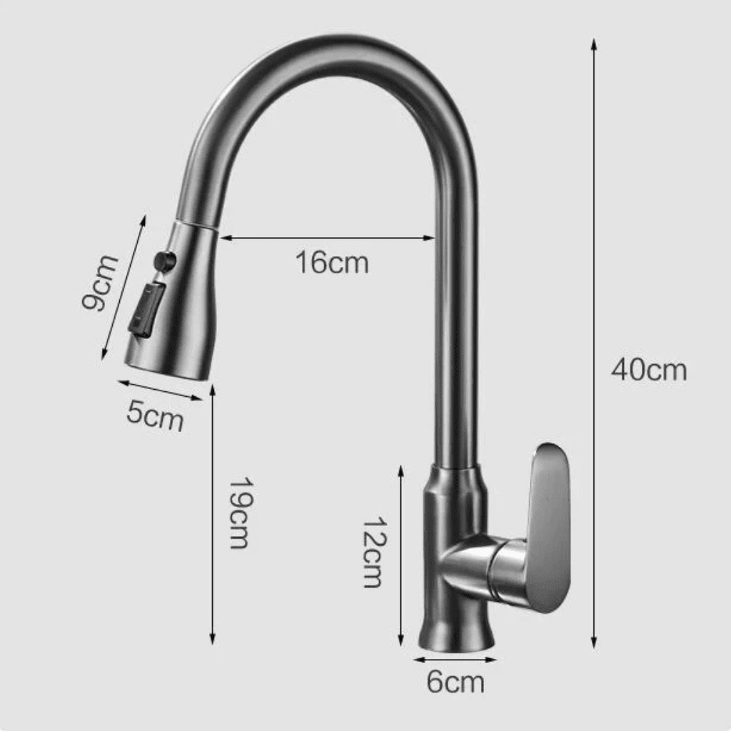 Grifo de cocina elegante con función extraíble y rotación de 360° - Fioriscas