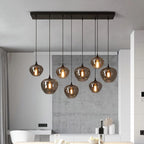 Liora nordisk glaslysekrone med justerbar ledning, 6 eller 8 fatninger