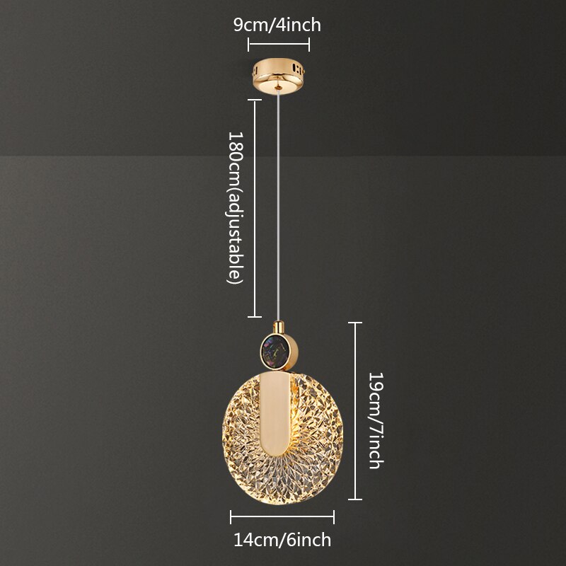 Aurelia-hanglamp, goudkleurige kristalafwerking, instelbare wittint-optie
