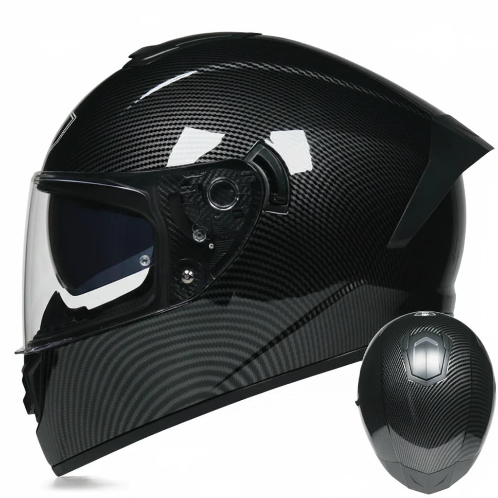 Casco da moto integrale da gara, certificato DOT, sistema a doppia visiera