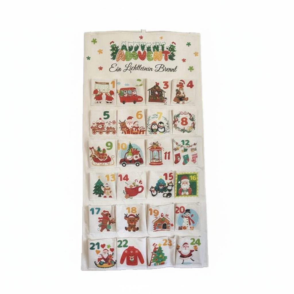 DIY adventi naptár textilből, 24 zsebbel karácsonyra - Fioriscas