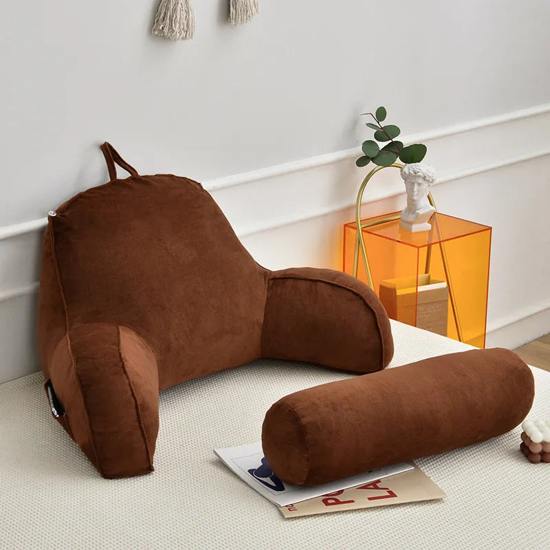 Backrest Reading Pillow With Armrests And Adjustable Headrest
