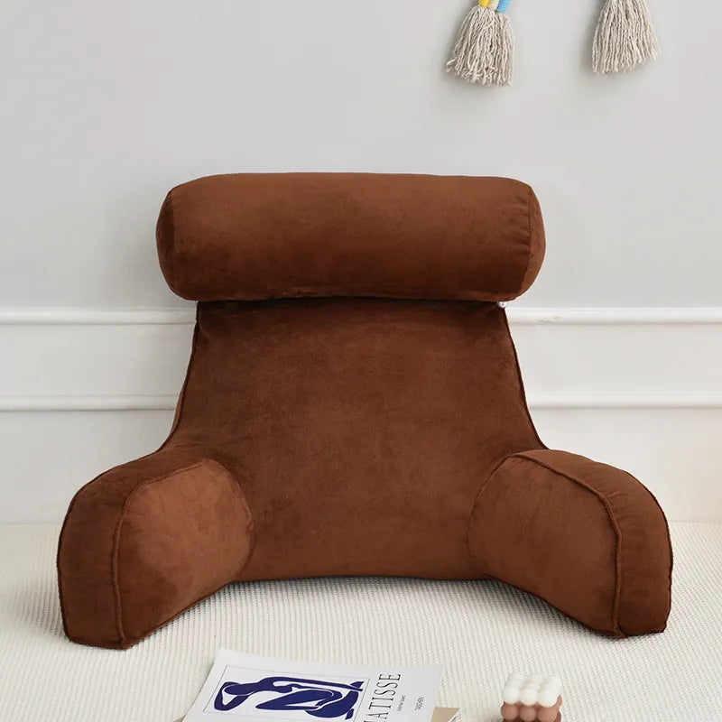 Backrest Reading Pillow With Armrests And Adjustable Headrest