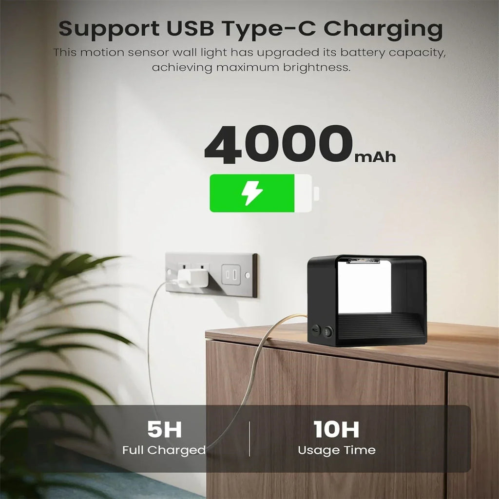 Bezdrátové LED nástěnné svítidlo s pohybovým senzorem a baterií 4000 mAh - Fioriscas