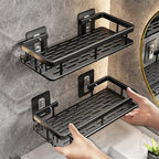 VelaGrip Corner Bath Shelf, Aluminum Wall-Mount Bathroom Storage