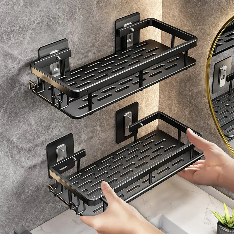VelaGrip Corner Bath Shelf, Aluminum Wall-Mount Bathroom Storage