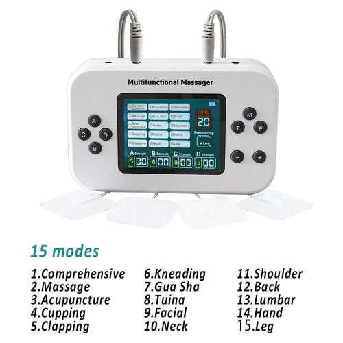 4通道充电式EMS按摩仪，30档强度，15种模式