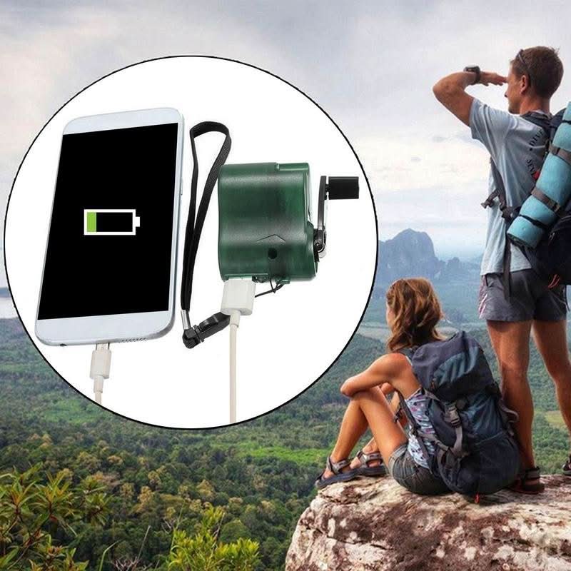 Przenośna ładowarka awaryjna z korbką, USB i LED - Fioriscas