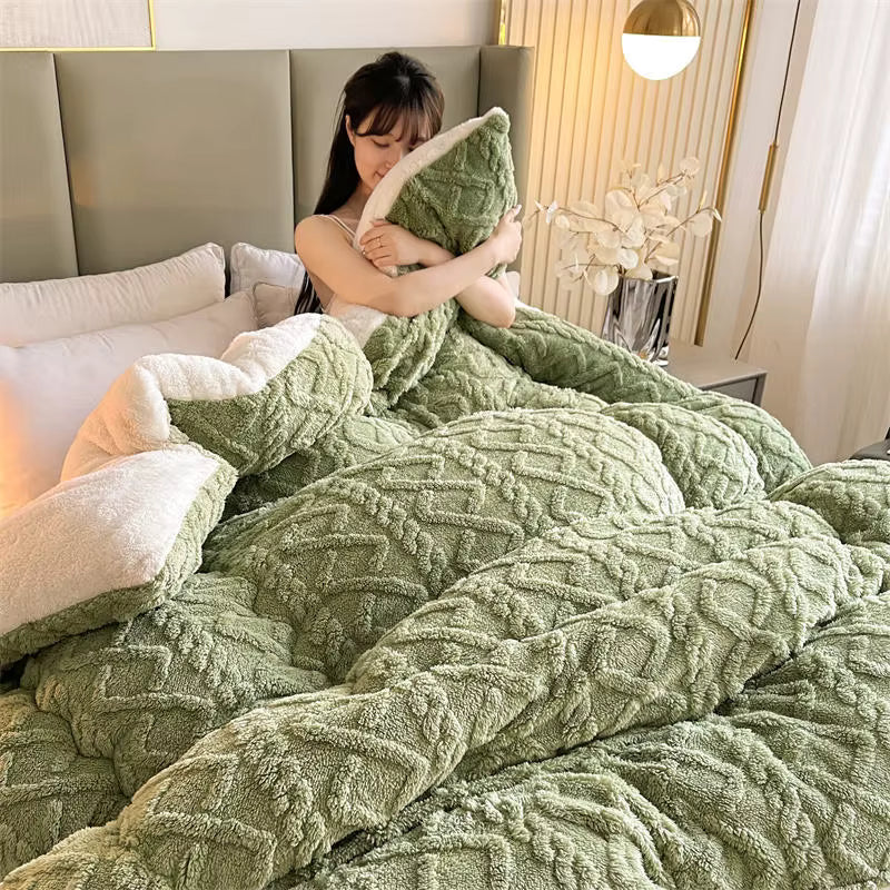 Vægtet tæppe til hyggelige vinteraftener, NylaWeave lamme-kashmir stil plaid