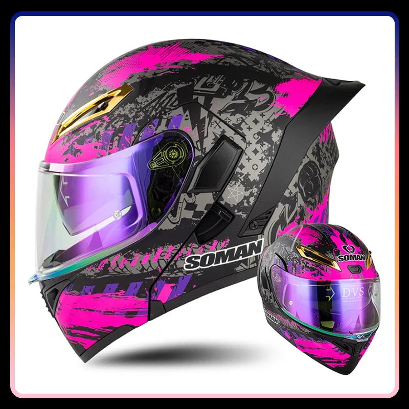 Modular Full-Face Motorcycle Helmet with Dual Visor | Fioriscas